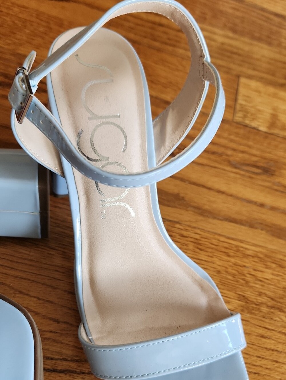 Sugar Light Blue Ankle-Strap Block Heel Sandals - Picture 2 of 9